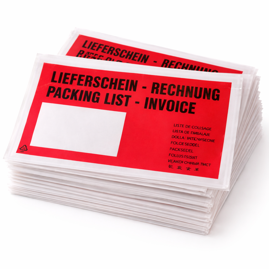 Lieferscheintaschen selbstklebend für Versand und Logistik