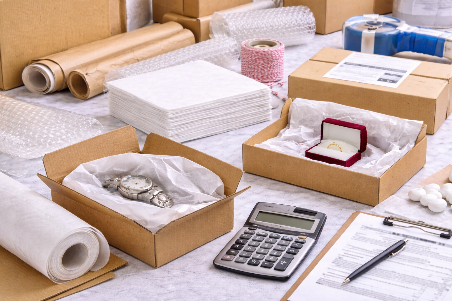 Effiziente Packstation mit Juwelierseide